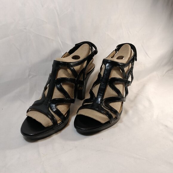 Naturalizer Danya Black Strappy Platform Heels - Picture 5 of 10